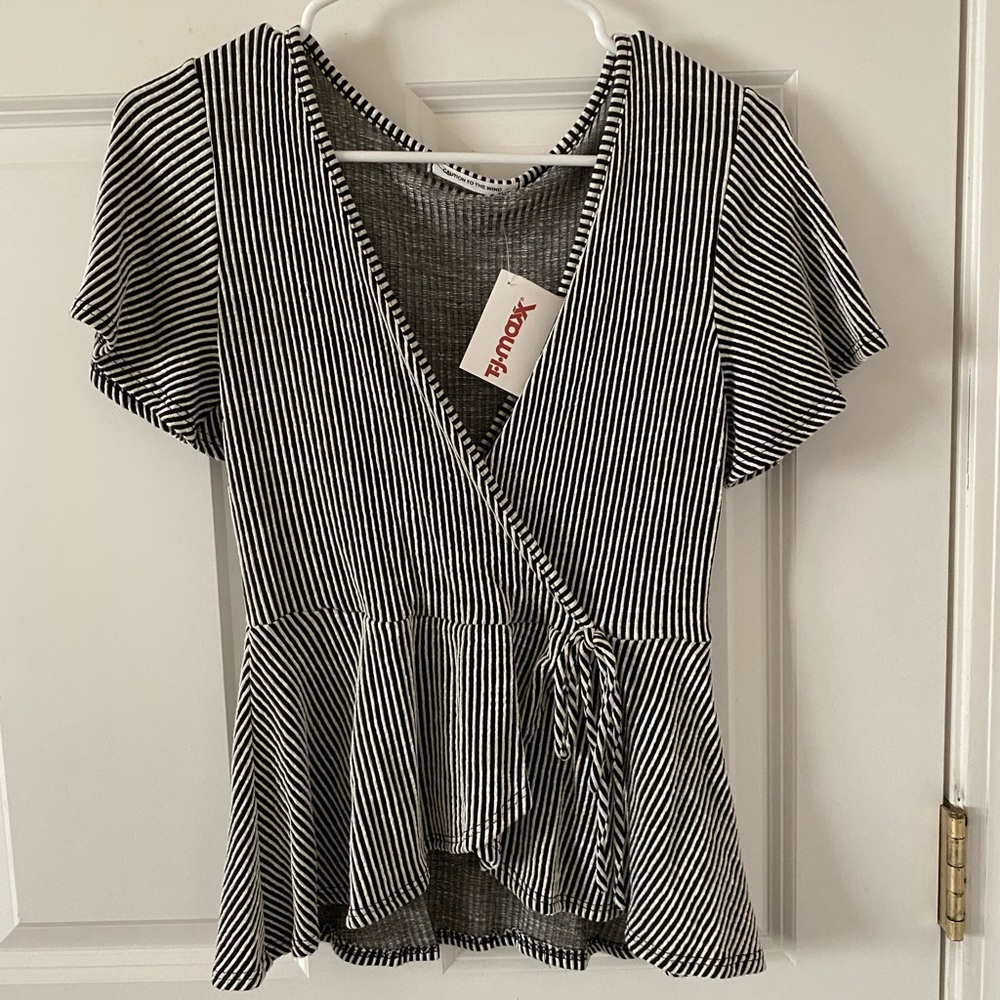 Black and white striped top